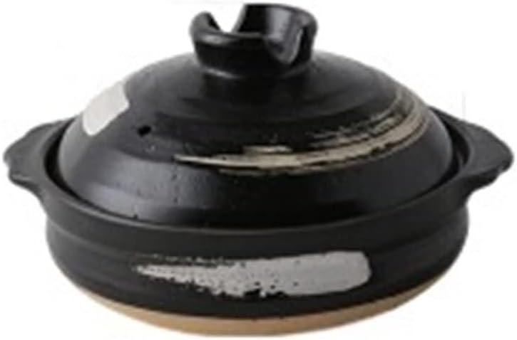 Ceramic Casserole Black Clay Pot, Smokeless Cooking Soup Pot, Household Frying Pan, Kitchen Utensils, Single Bottom