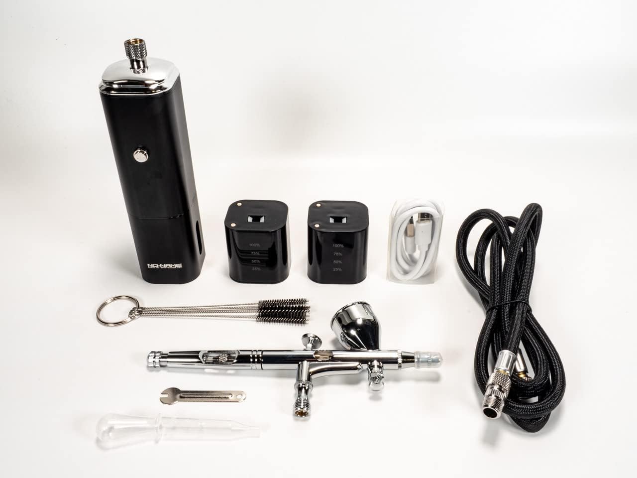 Cordless Airbrush Compressor Kit, adjustable pressure, 2 Batteries included. Portable Cordless Airbrush Compressor Kit for Painting, Nail Art, Scale Modeling, Makeup, Cake, Barbershop