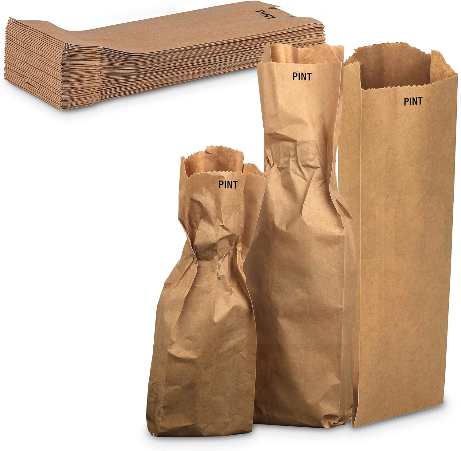 MT Products Kraft Wine Bags 3.75