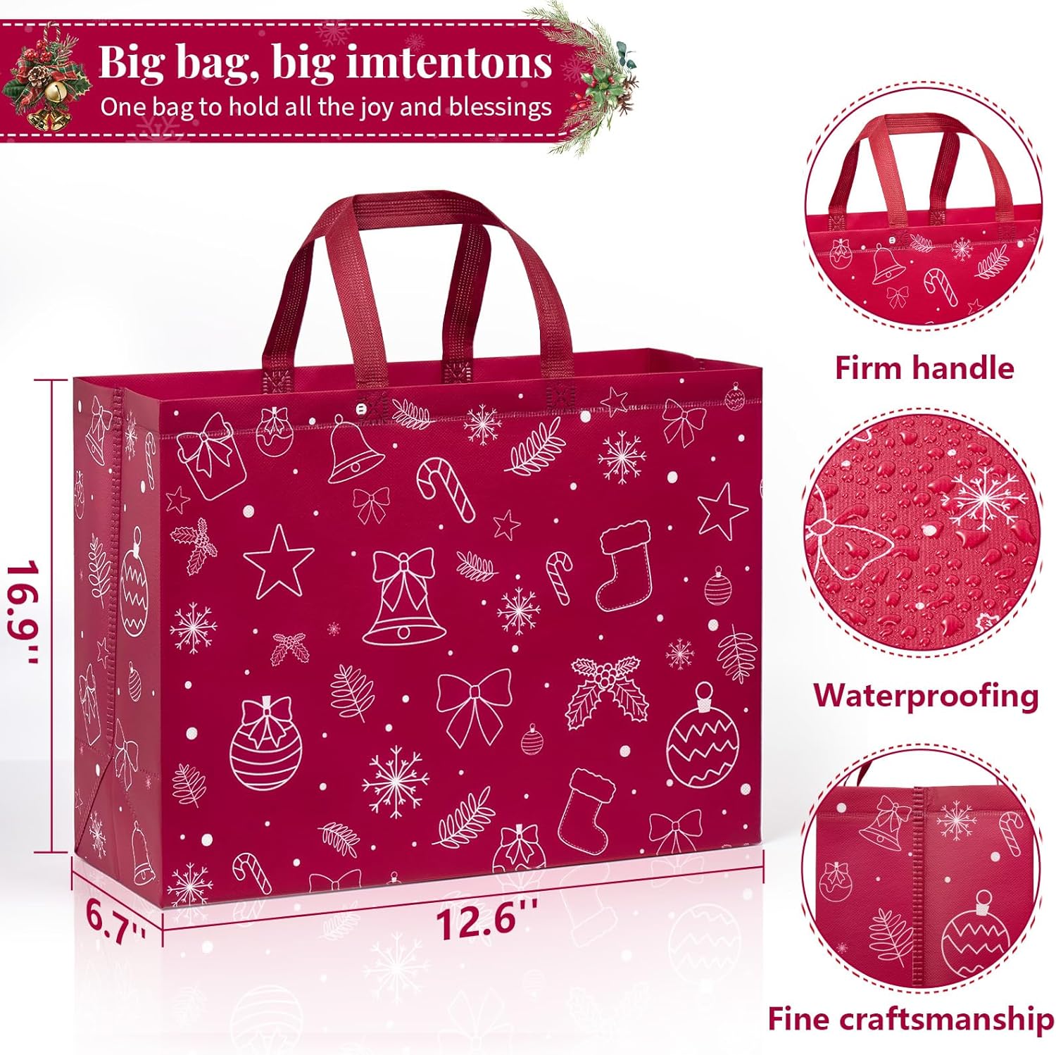 STYPOP 48 Pack Extra Large Christmas Gift Bags, 17