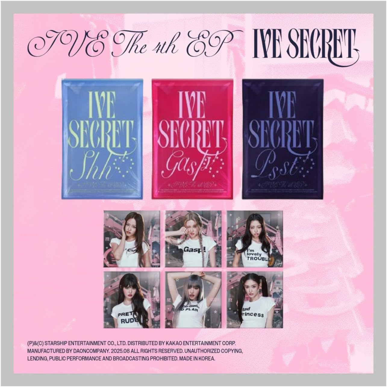 IVE IVE SECRET 4th EP Album with Tracking Sealed (3 Ver Set(1Standard+LOVED IVE+1Digipack))