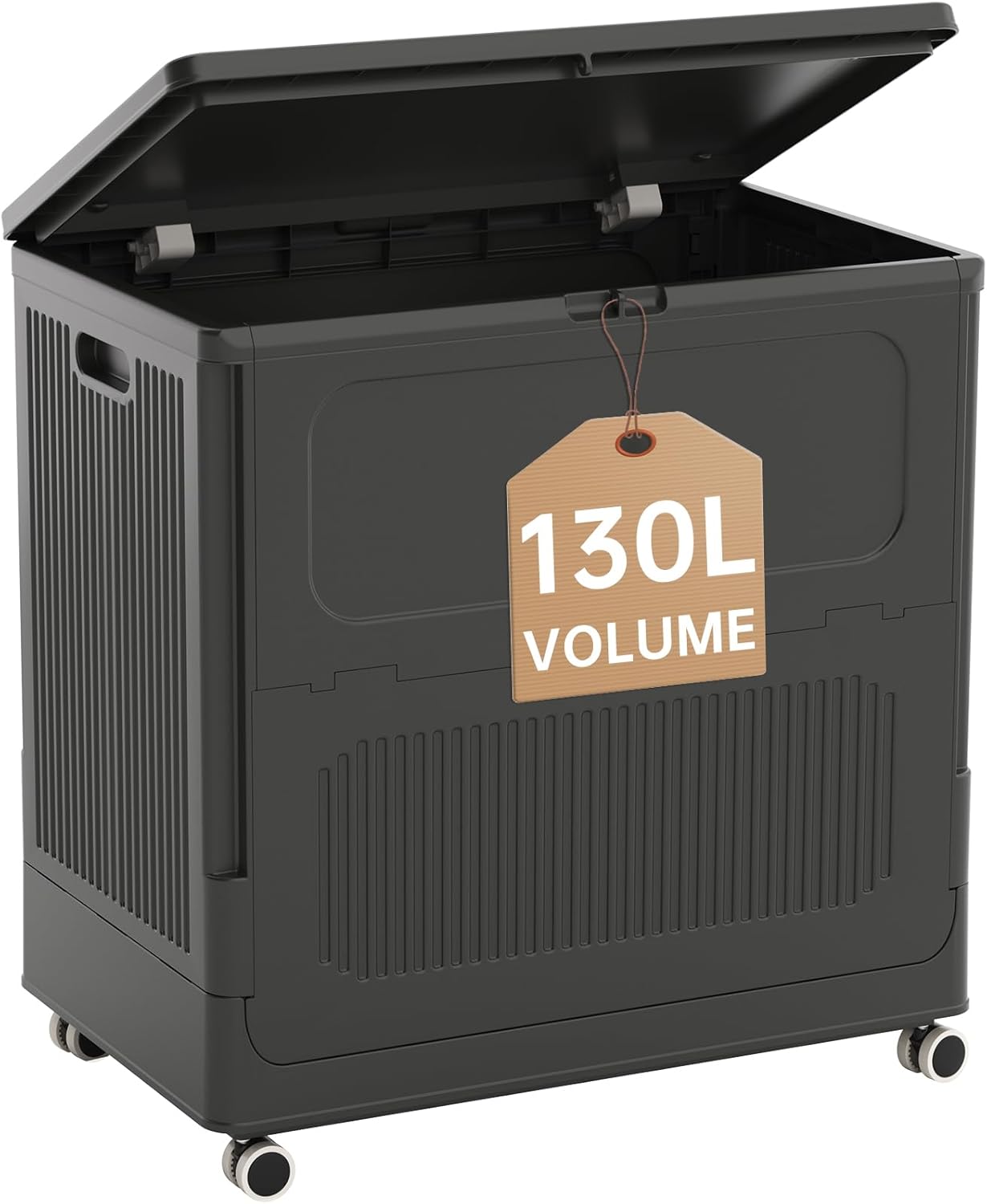 HAIXIN HOME Rolling Laundry Hamper with Lid, 130L Large Clothes Hampers for Laundry, Plastic Collapsible Laundry Baskets with Wheels and Lid, Install-Free & Easy to Transport to Laundry Room (2 Pack)