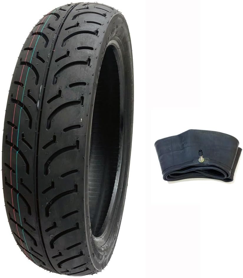 MMG Tire 120/80-16 with Inner Tube - Front/Rear Motorcycle Scooter Interchangeable with 110/90-16, 100/100-16