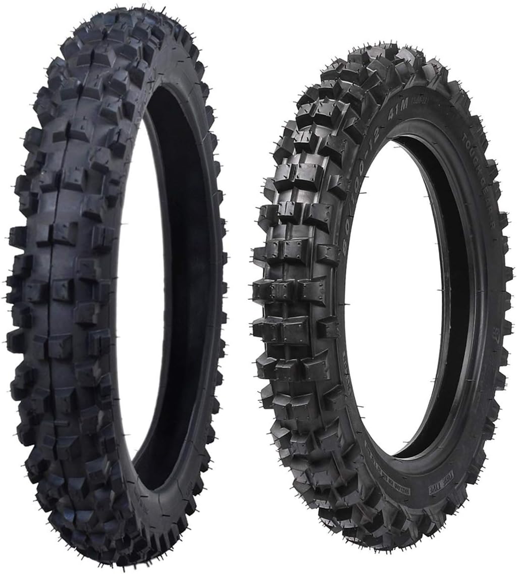 Front & Rear Tire + Tube 2.50-14 14'' & 3.00-12 12'' Tyre + Innertube Set for Off Road Motorcycle