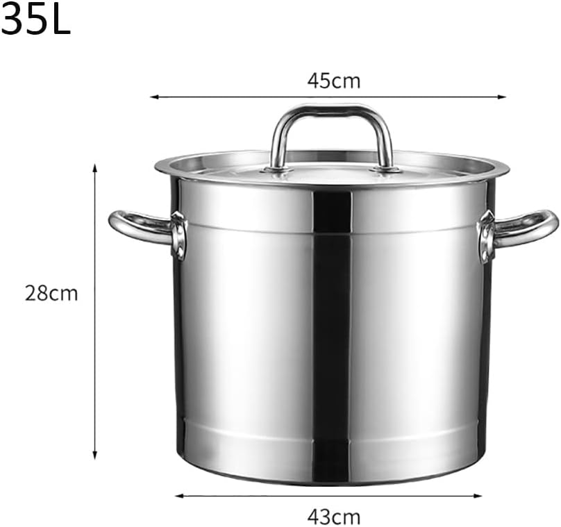 Stockpots Stainless Steel Large Stock Pot, Stockpot Vegetable Pot, Professional Induction-Safe Stock Pot with Lid, Suitable for Various Heat Sources(Multicolor 40 litres)