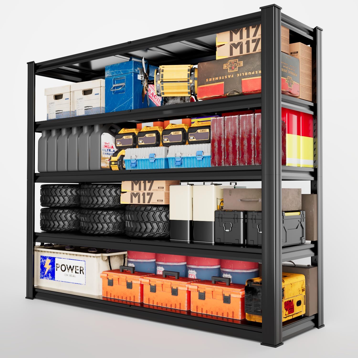 Garage Shelving Heavy Duty - 59 * 20 * 79in(L*W*H) Extra Large Metal Shelving Units and Storage for 2000lbs, 5tier Adjustable Basement Storage Industrial Shelves Pallet Racking Organizer