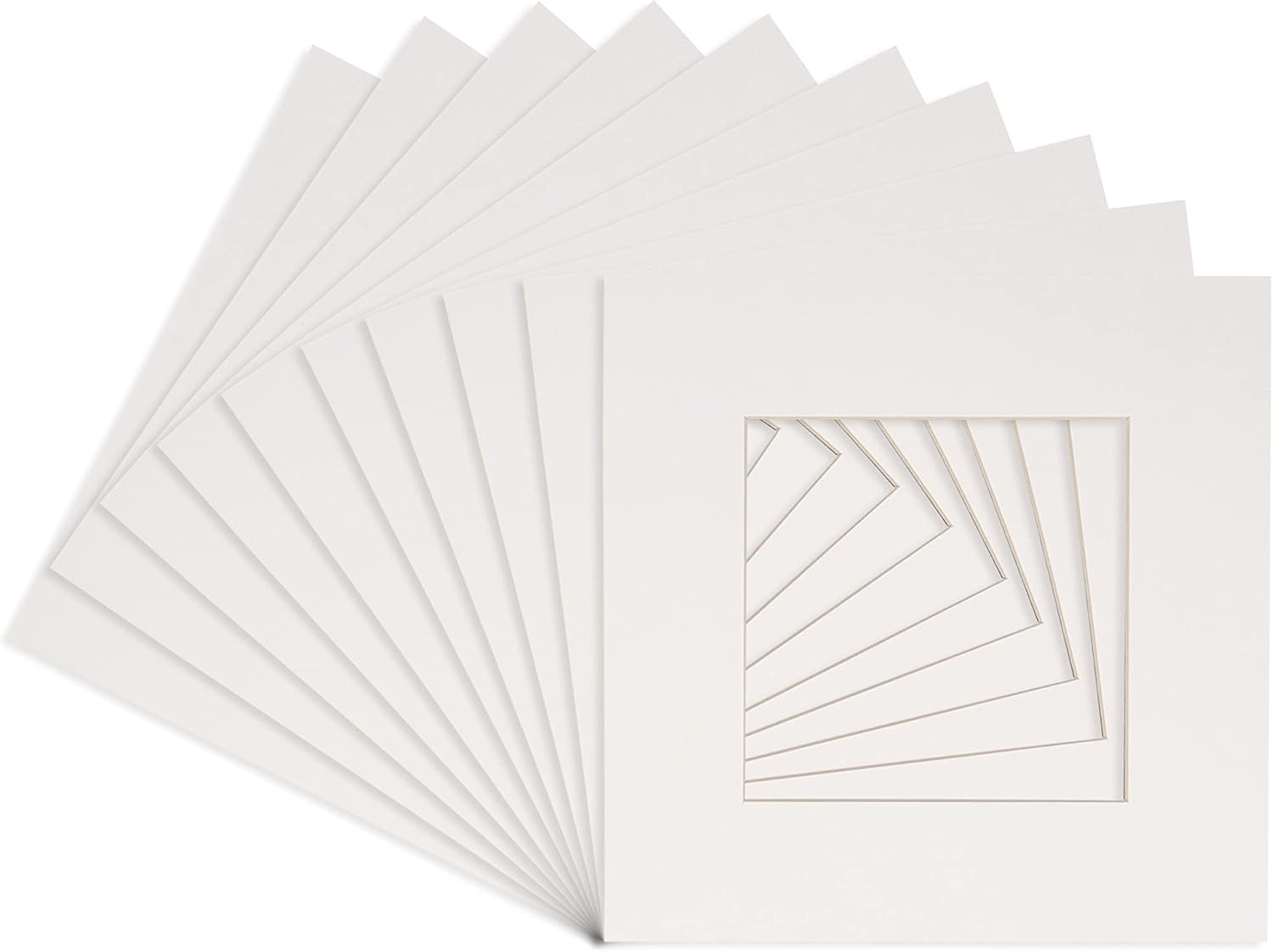 Poster Palooza 8x8 Mat for 20x20 Frame Acid-Free White 8x8 Photo Matte Made to Fit a 20x20 Picture Frame, Premium Matboard for Family Photos, Show Kits, Art, Picture Framing (Pack of 10 Mats)