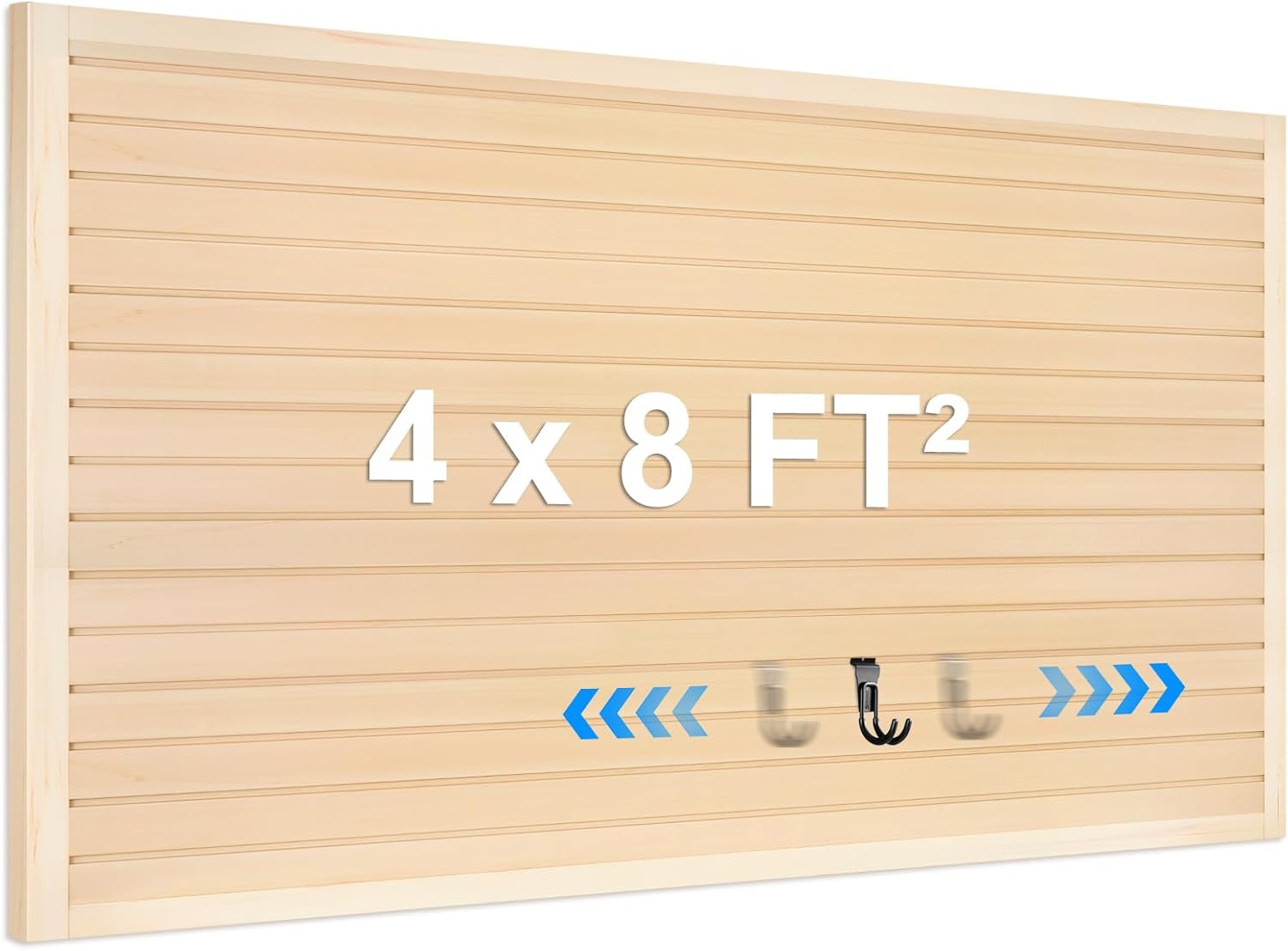 [8x4 Ft²] PVC Slat Wall Paneling, Adjustable Slatwall Panels with Coupling Structure, Slatted Wall Panel System with Customizable Storage Options, DIY Cutting & Easy-to-Install Slatwall Board Shelves