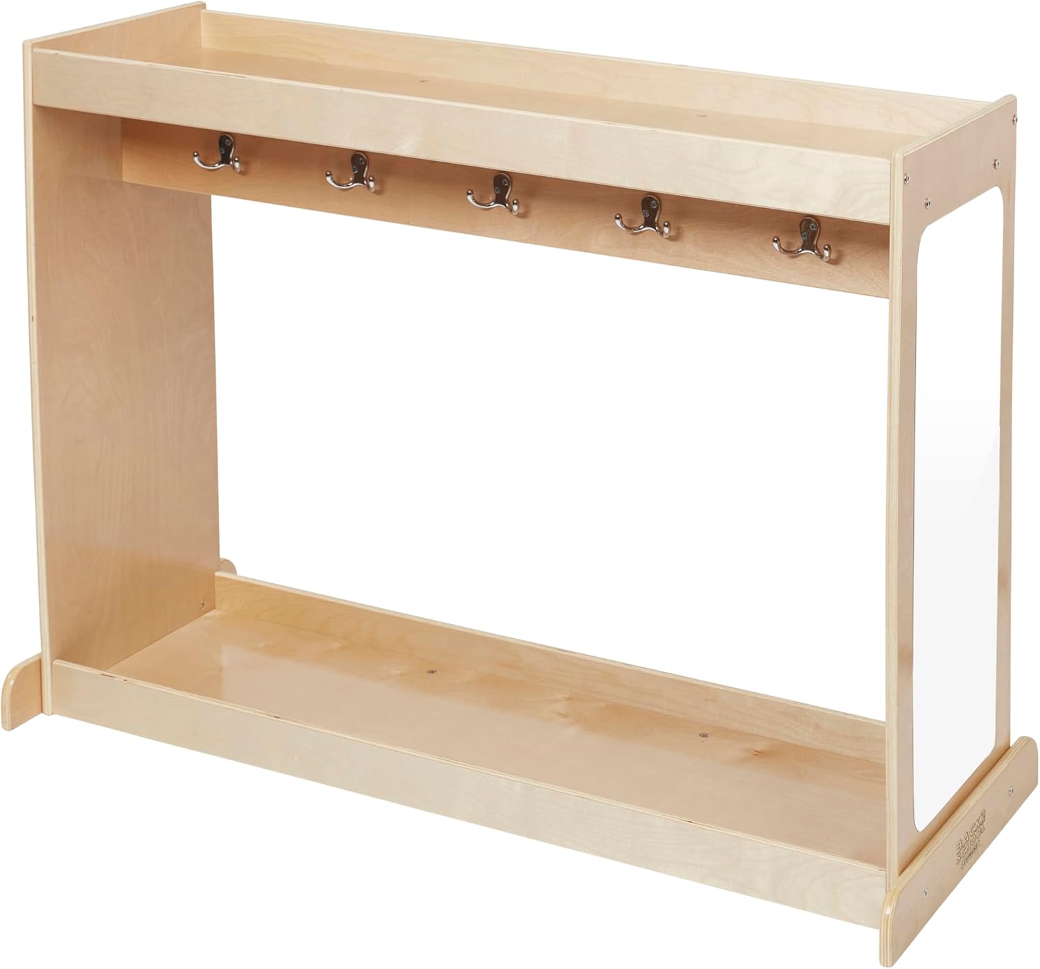 Double-Sided Dress-Up Island with Mirrors, Clothes Rack, Natural