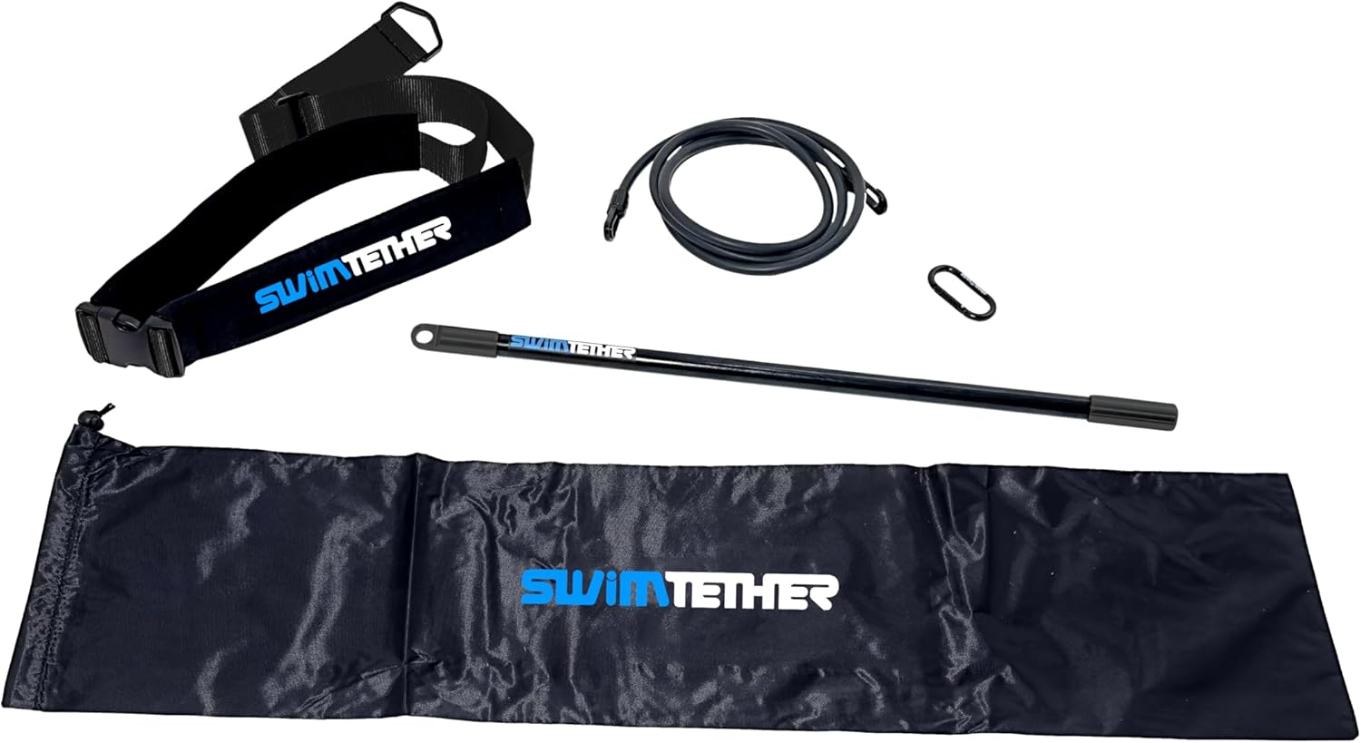 Swim Tether 1 – Swim Training Resistance Belt – Tangle Free Design – Turn Your Pool or Spa Into a Stationary Swimming Environment ST1 - Gift for Swim