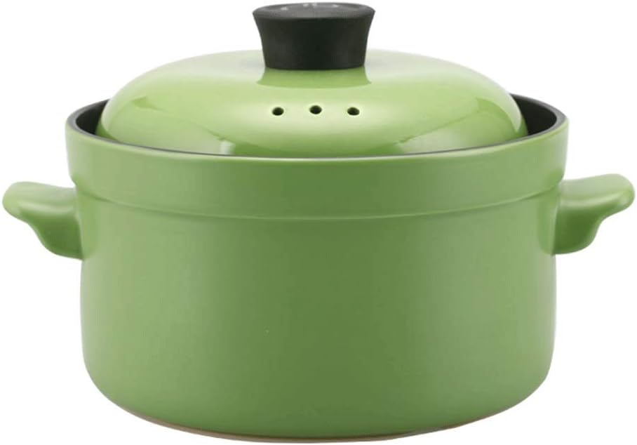 Pattern Ceramic Round Dish Casserole/Clay Pot/Earthen Pot/Ceramic Cookware Heat-Resistant Gift Box (Color : B) (B)