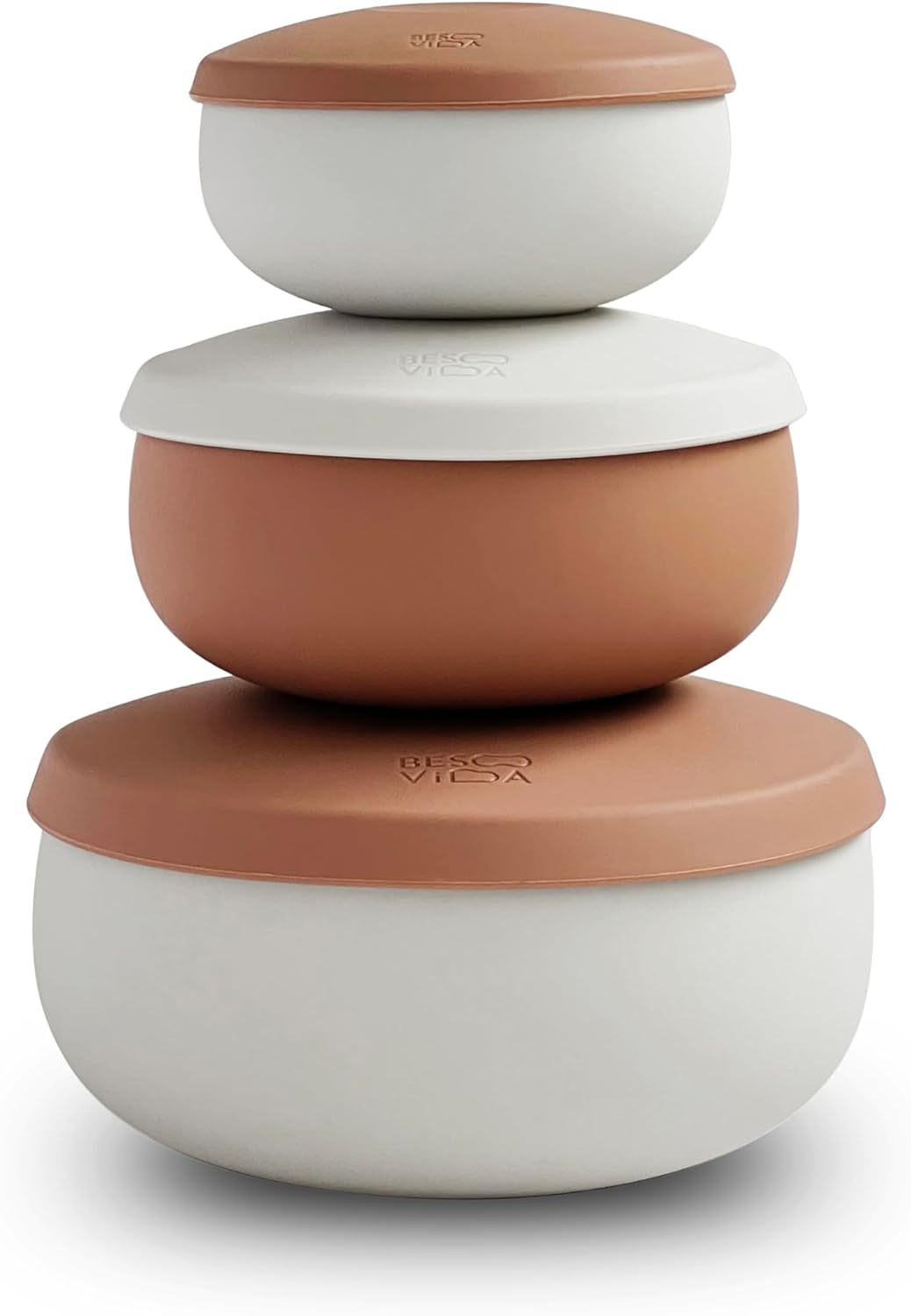 Silicone Bowl Set of 3 with Lids – Multi-Size, Leak-Proof, BPA-Free Food Storage Containers | Freezer, Microwave & Oven Safe | Ideal for Meal Prep & Leftovers (Chestnut Brown)