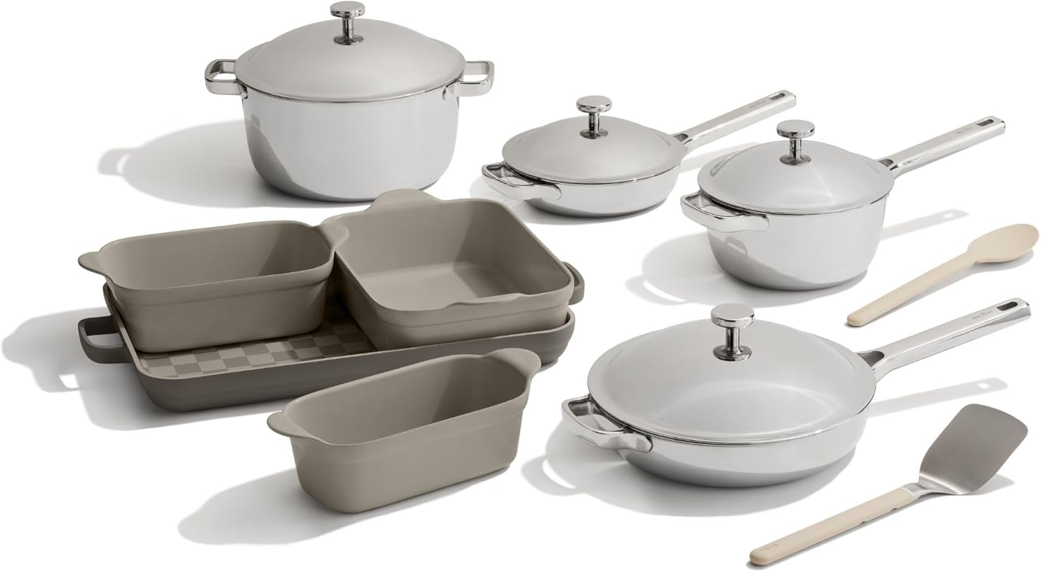 Our Place 15-Piece Titanium Pro Cookware & Bakeware Set | Tri-Ply Titanium & Stainless Steel Nonstick Fry Pans & Pots | Ceramic Nonstick Bakers & Griddle Pan | Non-toxic, PFAS-Free | Char