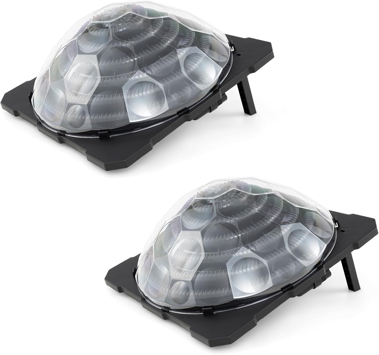 Goplus Solar Pool Heater Above Ground, 2 PCS Inground Swimming Pool Dorm Heater with Rotatable Hose Connectors and Foldable Legs, Solar Powered Water Heating (2 Packs)