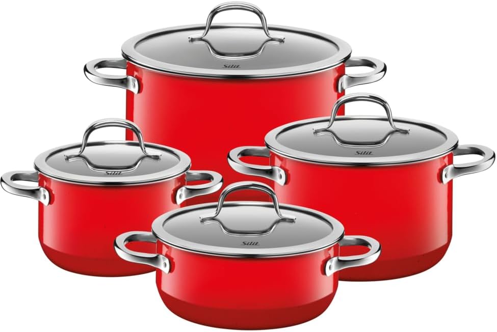 Silit 4-Parts Passion Cookware Set, Red