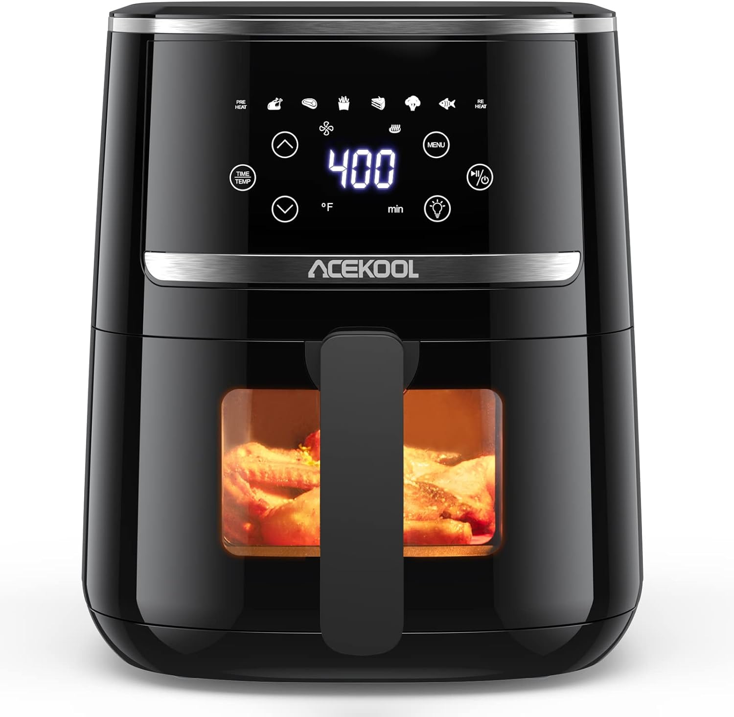 Air Fryer Oven 5QT, Air Fryers with Oil Free Touch Screen Low Noise, 8-in-1 Functions, Air Fry, Roast, Bake, Broil, Preheat, Digital Small Air Fryer, Timer & Temperature Control Compact Air Fryers