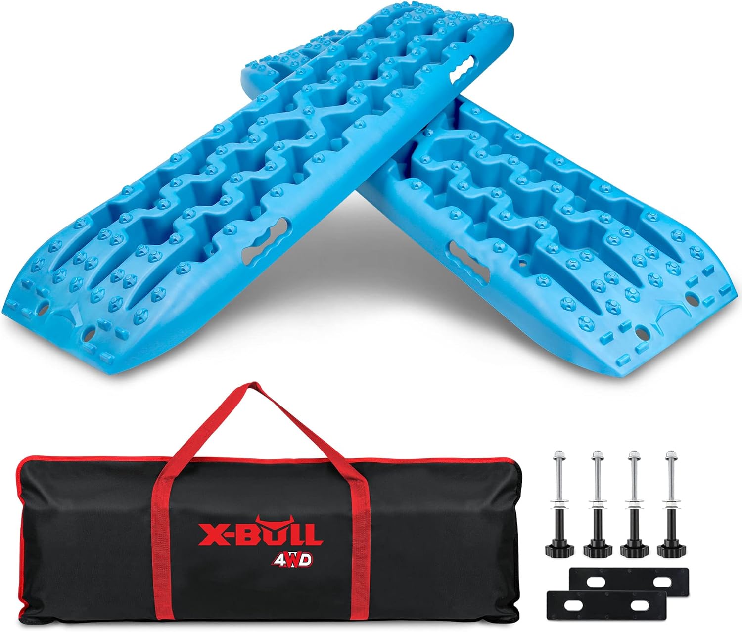 X-BULL New Recovery Traction Tracks Sand Mud Snow Track Tire Ladder 4WD (Cyan Blue, 3gen)