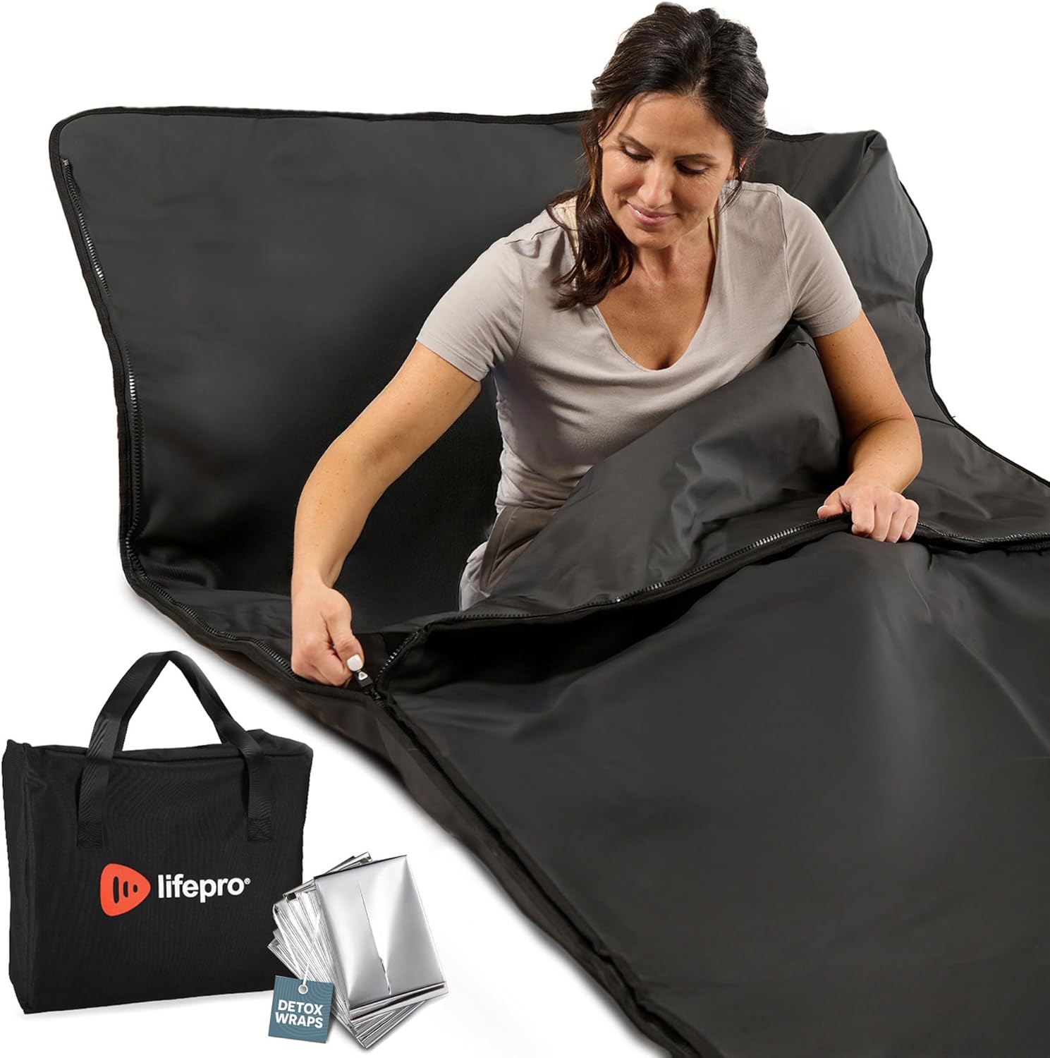 LifePro RejuvaWrap Far Infrared Sauna Blanket for Detox & Relaxation – Available in 5 Colors & 3 Models – Portable Sauna Blanket Infrared for Muscle Relief, Circulation & Recovery – 9 Heat Levels