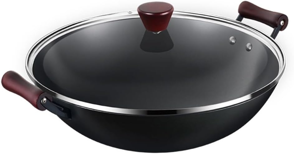 Iron Frying Pan Deepening Round Bottom Ear Uncoated Gas Use