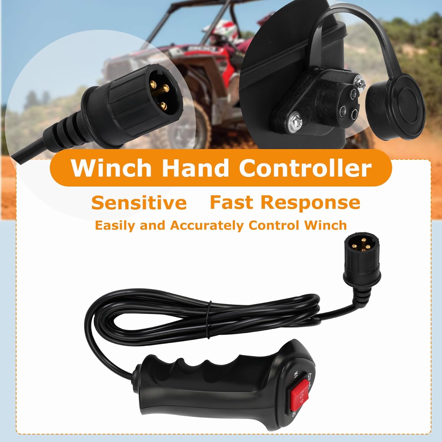 12V 500A Winch Solenoid Contactor Relay Kit with Box, Hand Corded and 4pcs Pre-Wires, 12v 500a Winch Solenoid Contactor Relay for 8000lb-17000lb ATV UTV Truck Jeep Winches