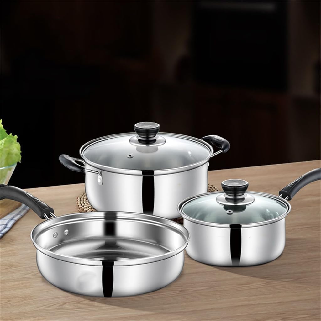 Stainless Steel Three-piece Set Pot Practical