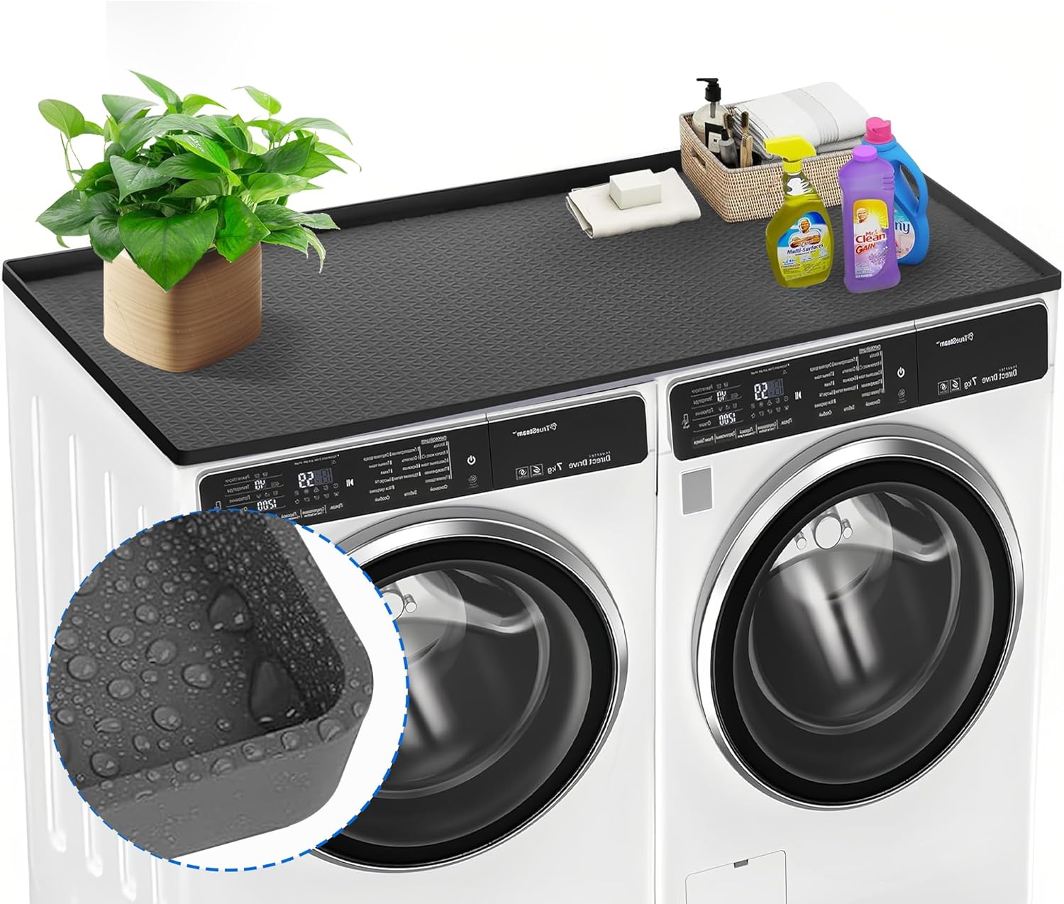 Washer Dryer Countertop with 2-Tier Shelf, 3