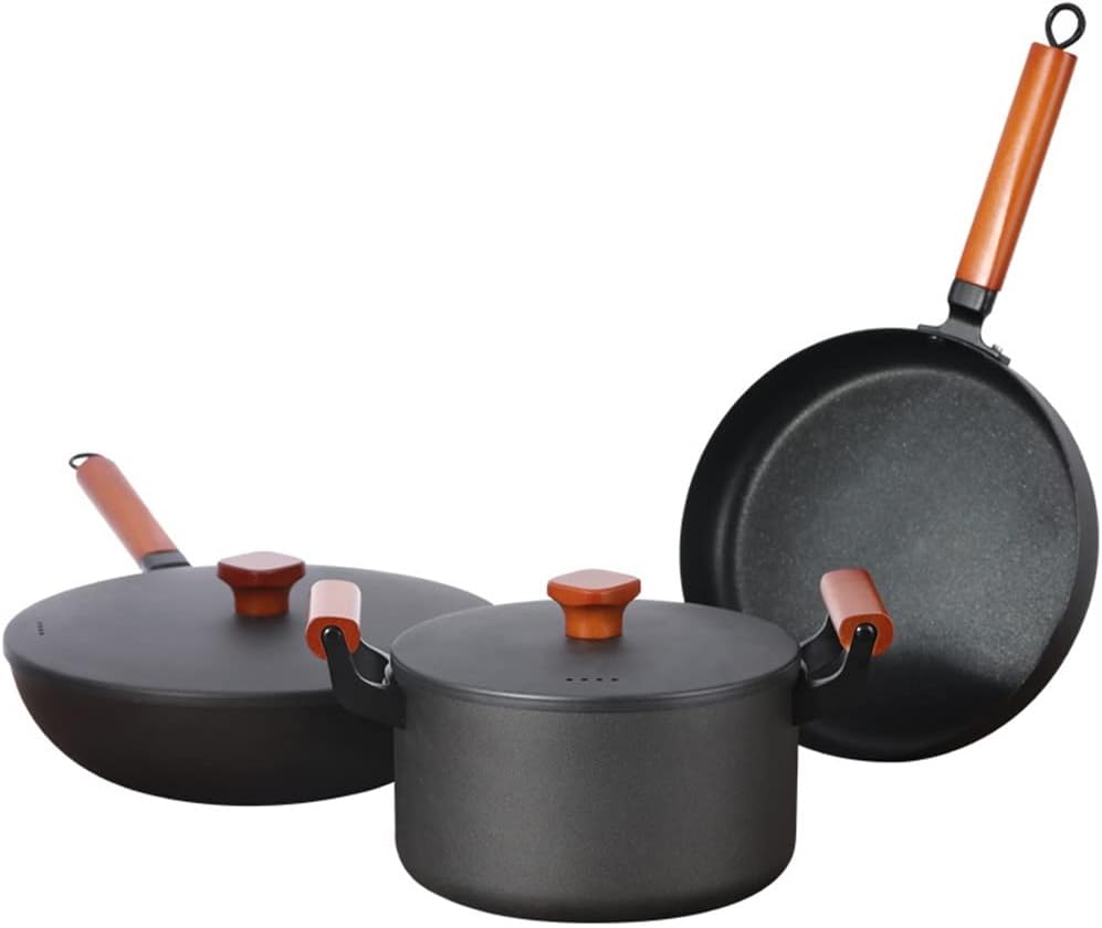Cooking Pot, Frying pan,5 Piece Nonstick Iron Cookware Set Cookware Instant Cooker Accessories Hot Cooking Cookware Set