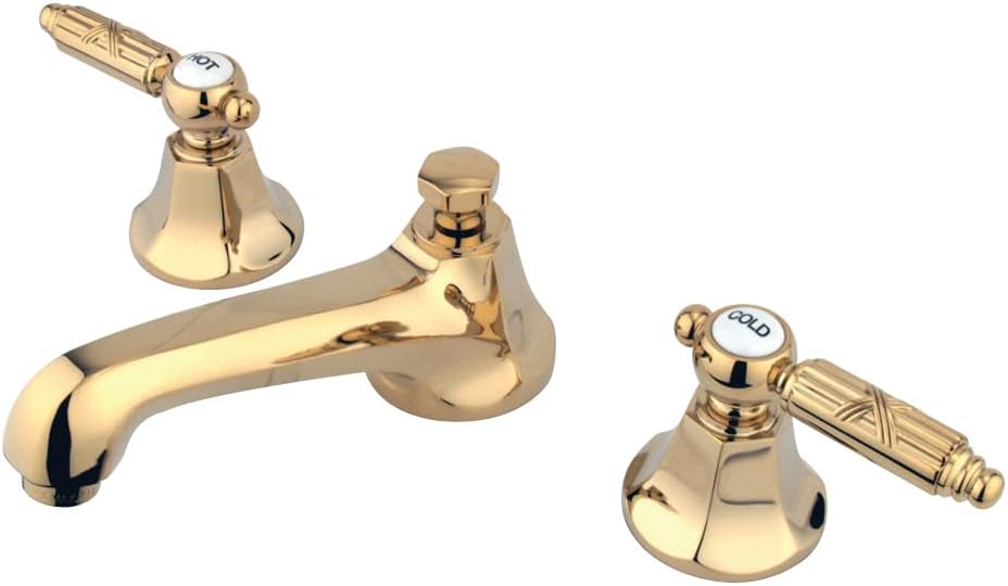 Kingston Brass KS4462GL Georgian Widespread Lavatory Faucet, Polished Brass