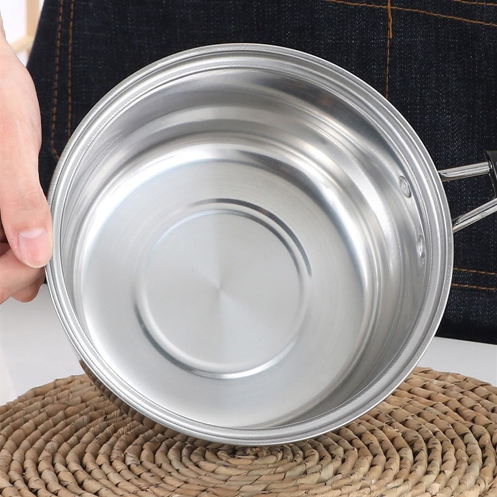 Stainless Steel Pan Three-piece Kitchen Ear Soup Pot Single Handle Milk Set