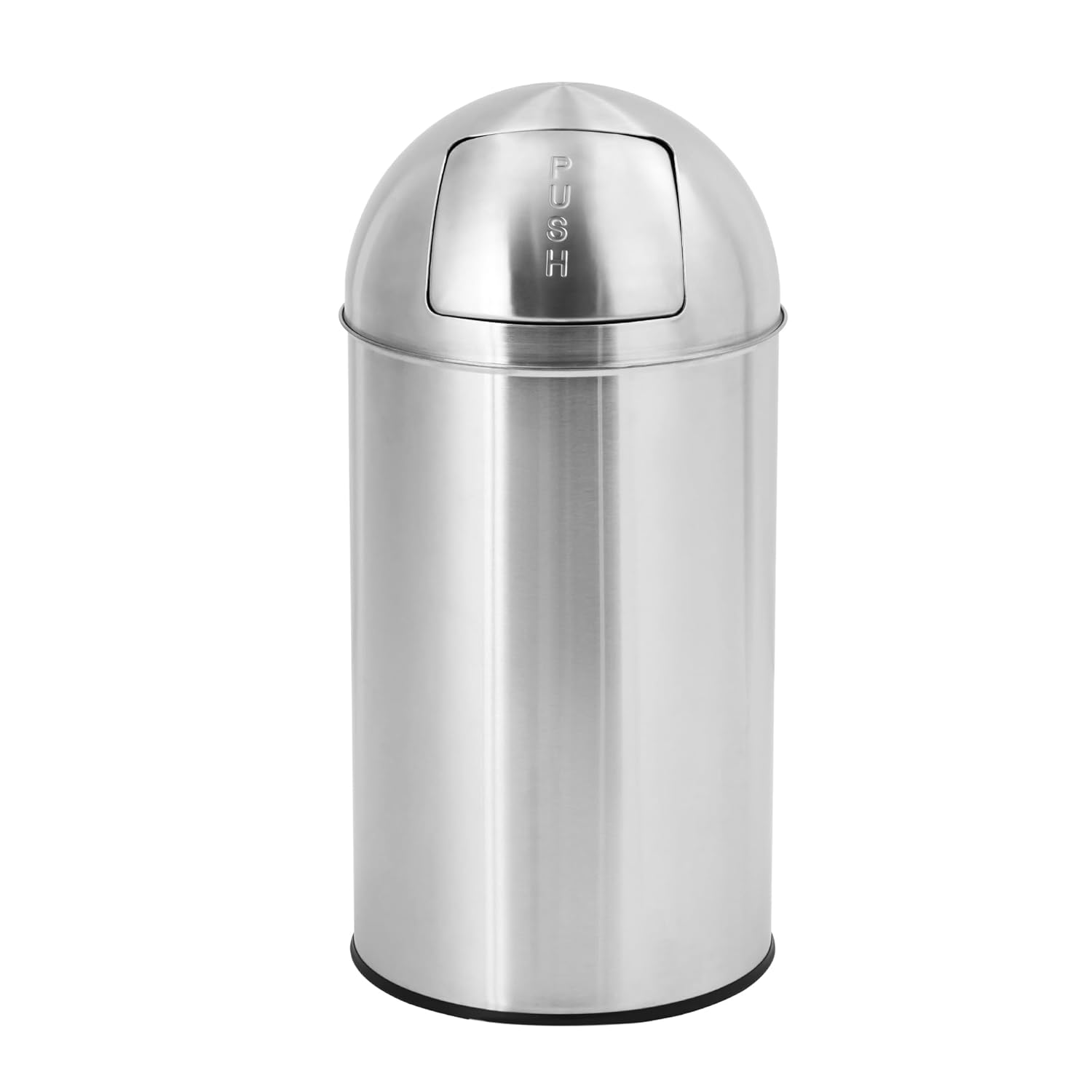 Garvee Cylindrical Commercial Trash Can, 18 gal/70 L Fingerprint-Proof Stainless Steel Garbage Can with Push Lid, Heavy Duty Tall Waste Bin with Removable Inner Bucket for Outdoor, Commercial Use