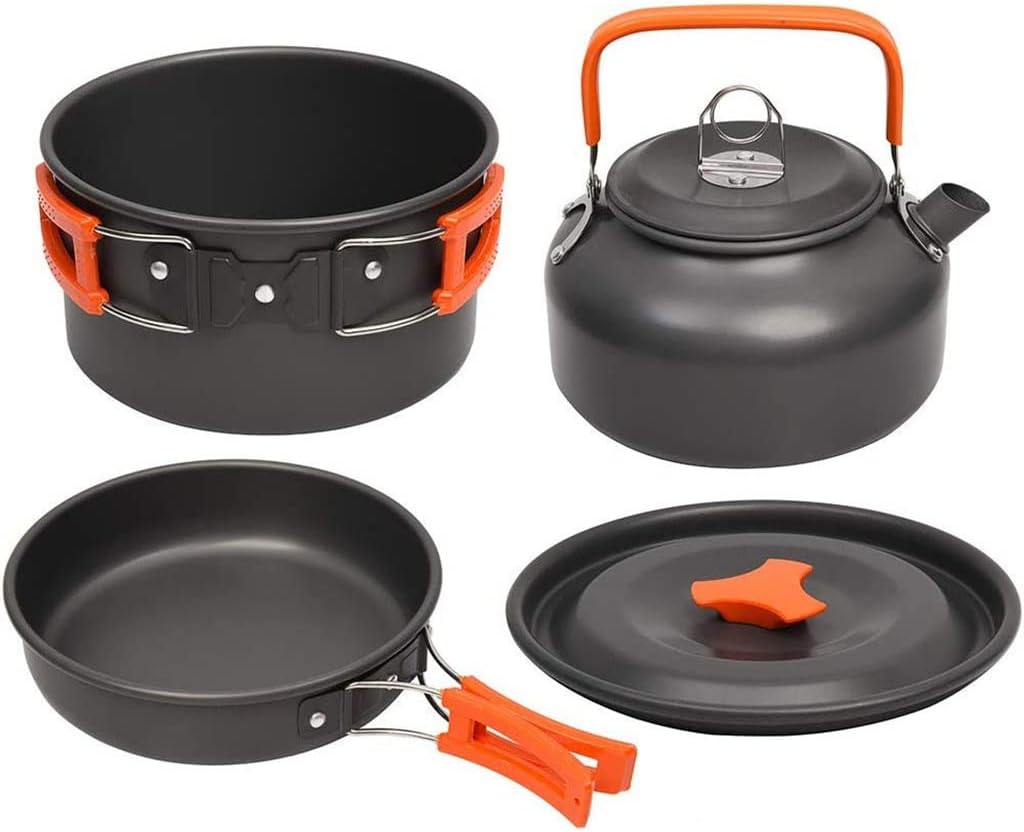 Aluminum Kitchen Set Camping Pot Kit Kettle Travel Mountaineering Picnic BBQ Cutlery Equipment