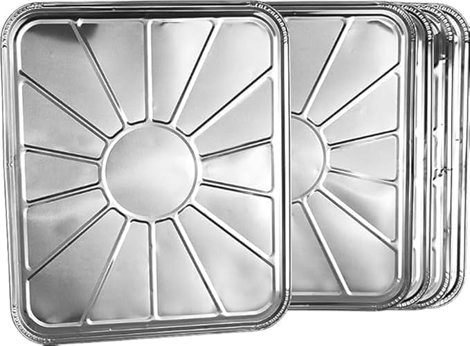18.5 x15.5” inch Disposable Aluminum Foil Oven Liners Keep Your Oven Clean and Healthy – Perfect Silver Foil Drip Pan Tray for Cooking, Baking, Roasting, and Grilling (100)