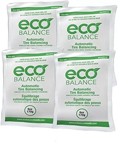 ECO Balance 14-EB12 Centrifugal Force Tire/Wheel Balancing Beads - Off-Road Vehicles, Light Duty Truck Tires, (12) 14oz Balance Bead Bags, (12) Valve Caps and Cores