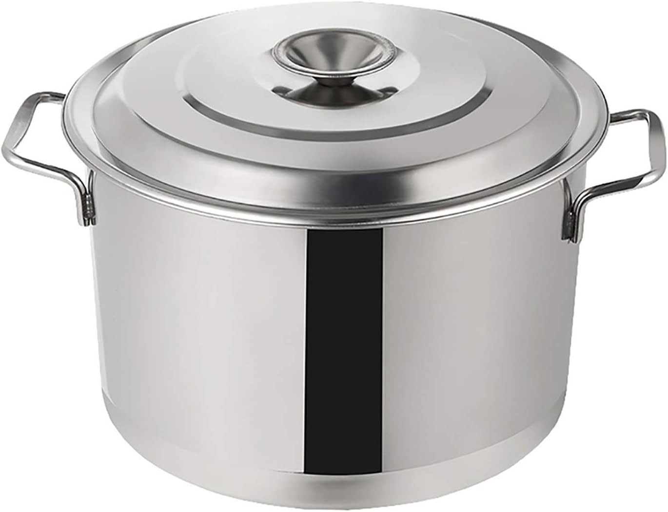 Large Food Grade 304 Stainless Steel Soup Barrel Soup Kitchen,3-Layer Composite Bottom,Suitable for All Stove Tops (Silver-45cmx26cm