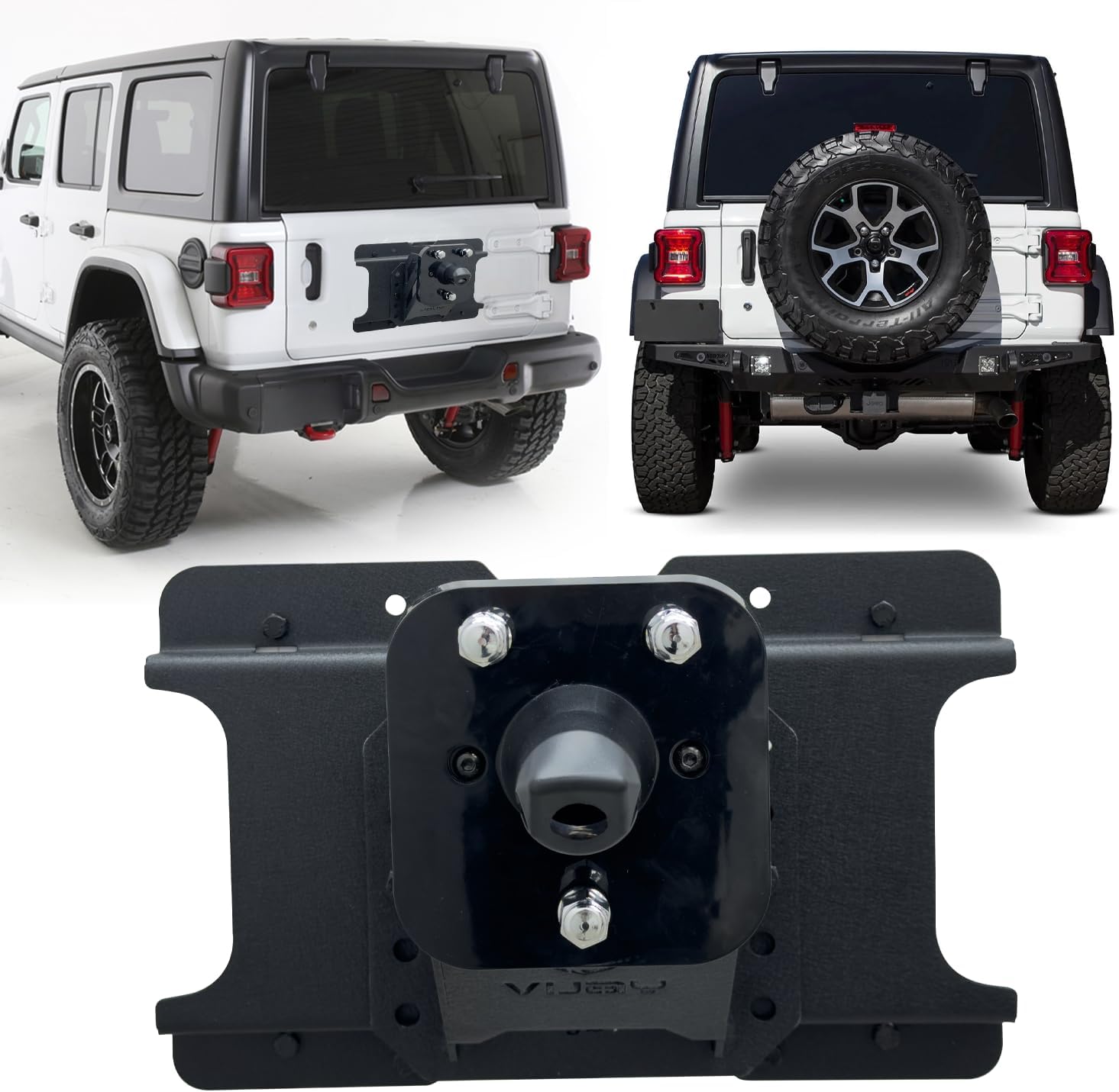 Adjustable Spare Tire Lift Compatible with 2018-2025 Jeep Wrangler JL JLU Unlimited Heavy Duty Spare Tire Carrier up to 43 inches Spare Wheel Holder Rack Mount Relocation