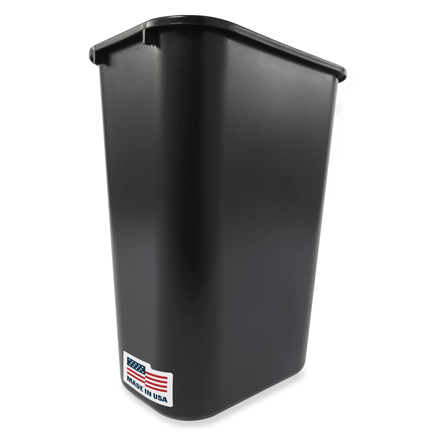 Rubbermaid Commercial Products Deskside Wastebasket/Trash Can, 10.25-Gallon/41-Quart, Black, Plastic, Garbage Can for Home/Office, Fits Under Desk/Sink/Cabinet, Pack of 12