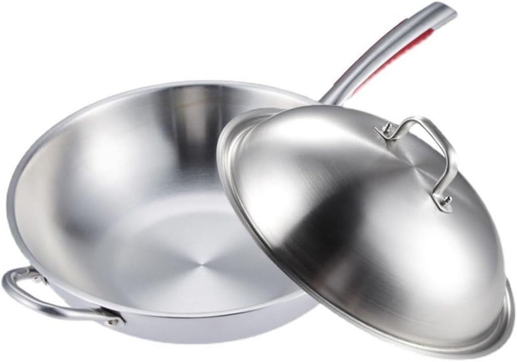 Stainless Steel Frying Pan Household Non-stick Non-coated for Gas Induction Cooker