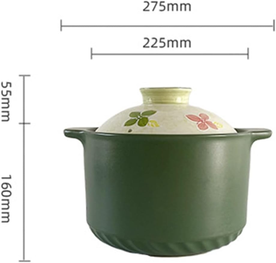 Hand-painted Underglaze Heat-resistant Ceramic Pot Casserole Household Porridge Soup Rice(27.5 * 16cm)