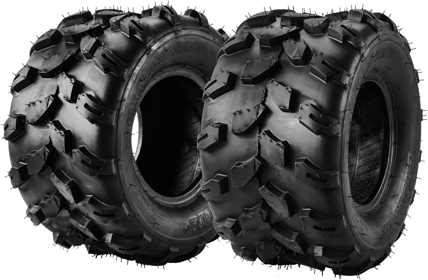 PHILTOP ATV/UTV 18x9.5-8, 4 Ply, 2pc ATV Tires Perfect for Go Kart, Racing, Four Wheeler, Quad, Mud/Sand Trail Off Road
