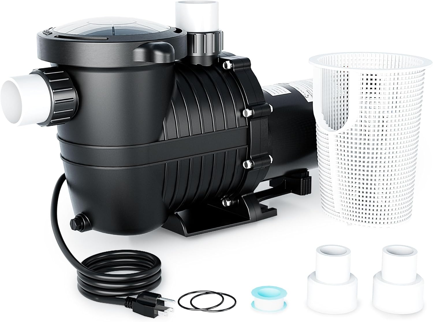 LANCHEZ In/Above Ground Pool Pump, Self Primming (Dual Speed, 2 HP, 6600 GPH, 230V, 1.5