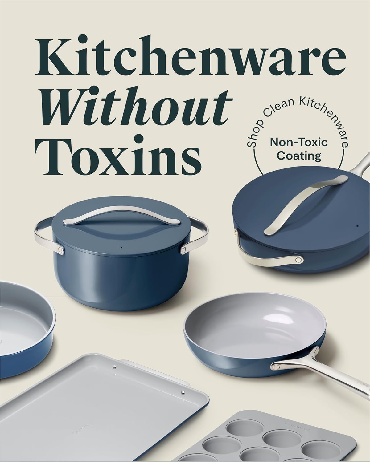 Caraway 23-Piece Nonstick Ceramic Cookware & Bakeware Set – Pots, Frying Pans, Lids, Baking Sheets, Pans, Cooling Rack & Storage – Oven Safe, Non-Toxic – Compatible with All Stovetops - Sage