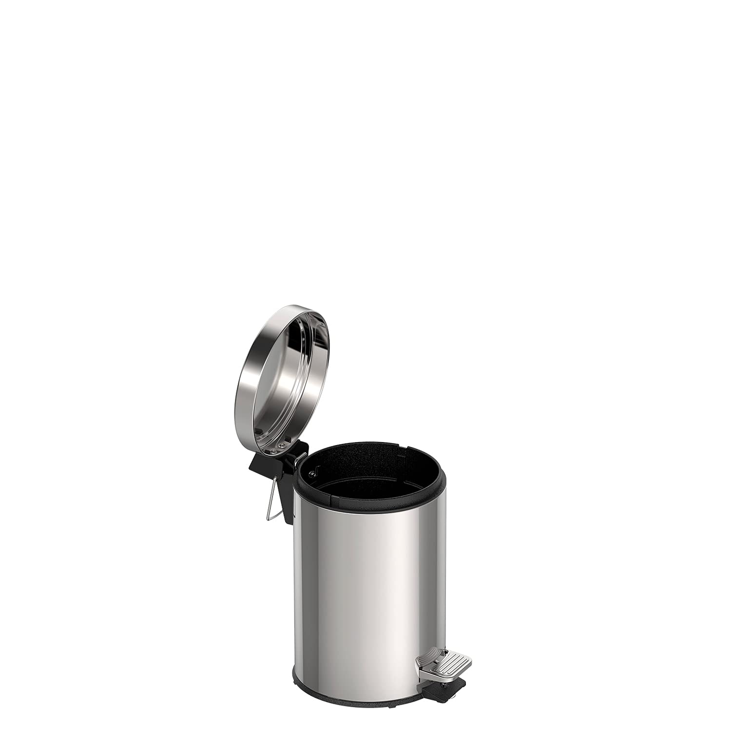 Tramontina 3L Pedal Bin – Stainless Steel Bathroom Bin with Lid, 17 cm Diameter x 27 cm Height, 94538103