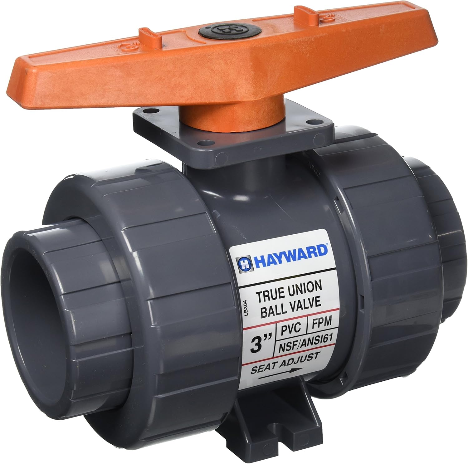 Hayward TB1300S 3-Inch PVC TB Series Ball Valve with Viton Seals and Socket End Connection