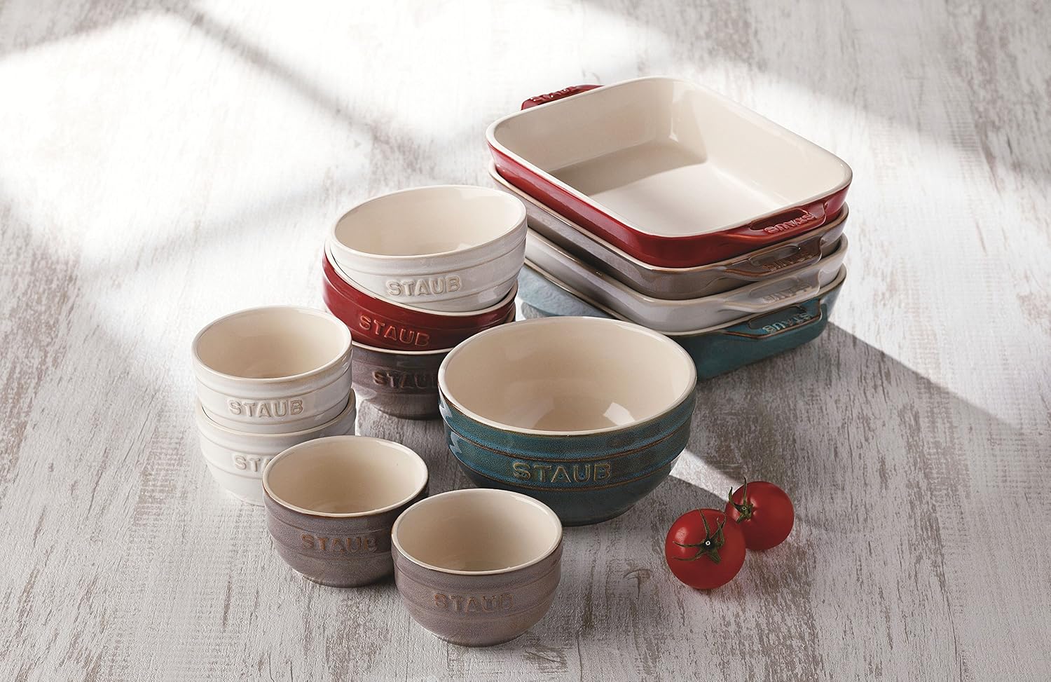 Staub 40511-866 Rectangular Dish, Antique Gray, 7.9 x 6.3 inches (20 x 16 cm), Ceramic Gratin Dish, Quiche, Heat Resistant, Oven, Microwave Safe, Vintage Color Dish