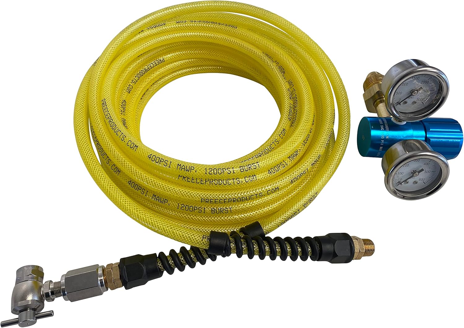 Preece Precision Nitrogen Regulator Shock & Tire Kit 30' Hose 0-400 PSI No Loss Chuck Tool FOX King Shocks