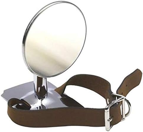 Spare Tire Mount Round Rear View Mirror w/Leather Strap