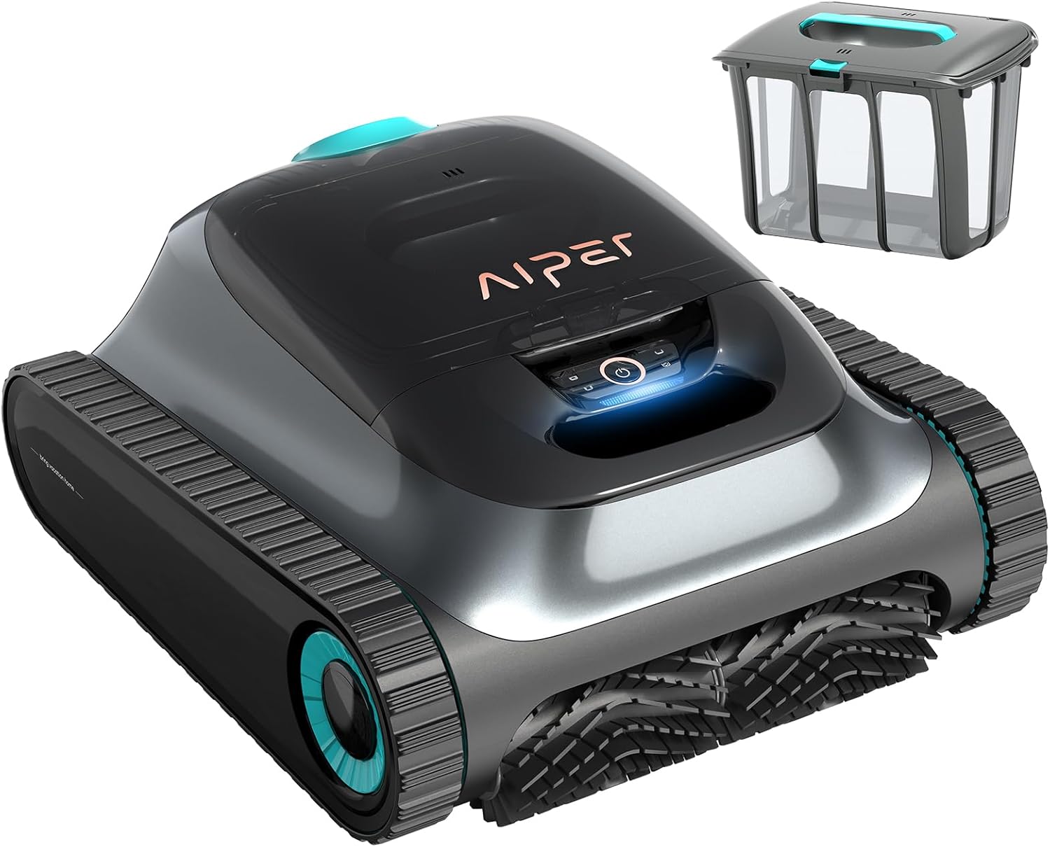 Aiper Scuba S1 Cordless Robotic Pool Cleaner, Wall & Waterline & Floor Cleaning, WavePath 2.0 Smart Navigation, 4 Cleaning Modes, for Pools up to 1600 sq.ft, with 180-micron Filter Basket (Renewed)