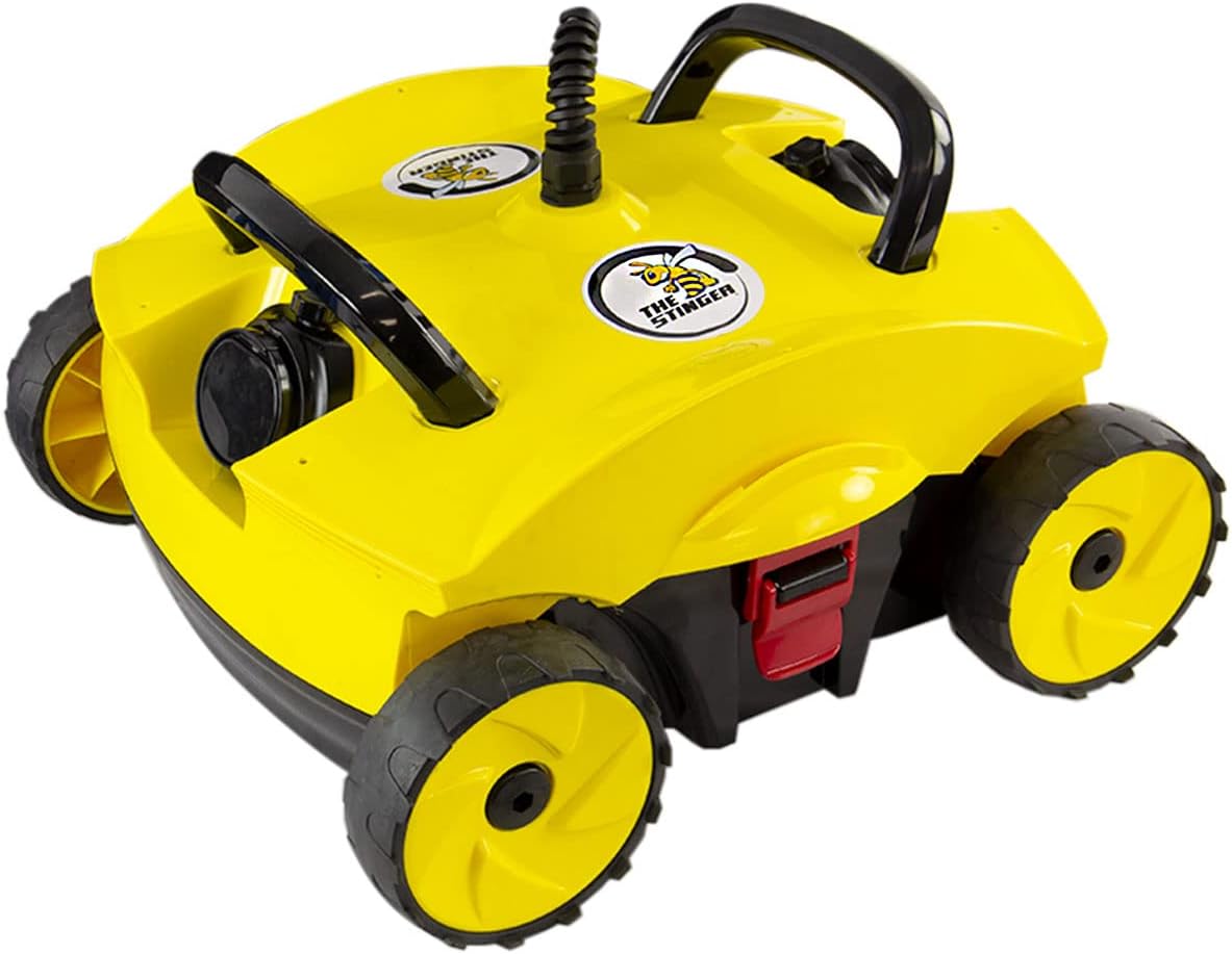 Aqua Select Stinger Robotic Pool Cleaner | Automatic Above Ground Pool Vacuum with Dual Filters, Bottom Scrubbers & 40 ft Cord | Fast Cleaning Up to 85 GPM | No Bags Required