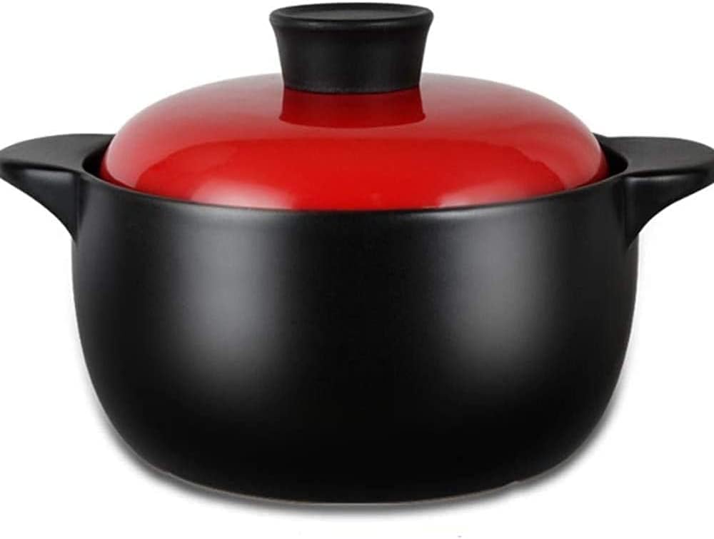 Clay Casserole Pot Ceramic Casserole Terracotta Stew Pot High Temperature Resistant Double 2.5L
