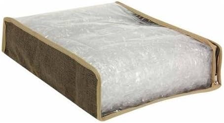 Household Essentials 66612 Sweater Storage Bags | Set of 2 | Coffee Linen,Brown/Clear (Pack of 12)